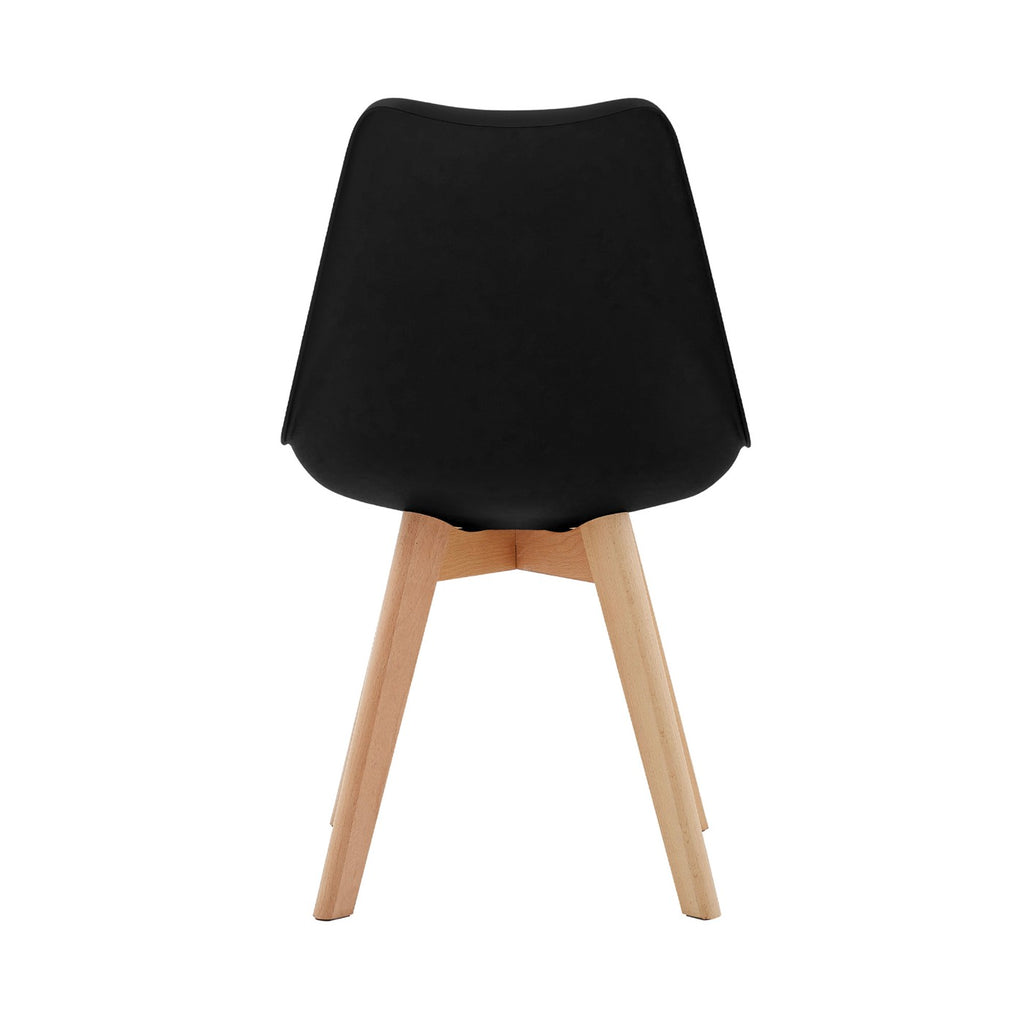 Scandi - Juego de comedor mesa redonda + 4 sillas - Nogal