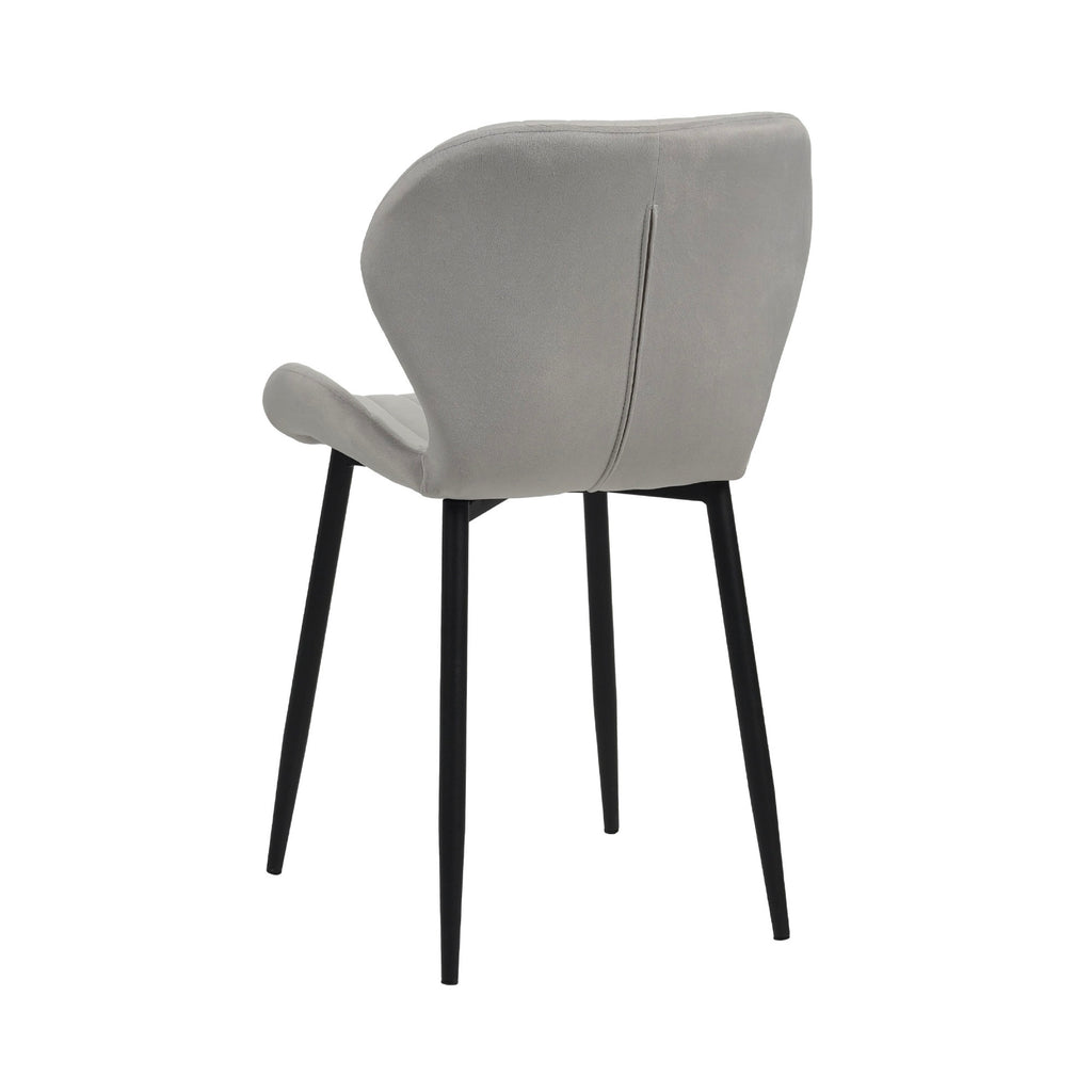 Scandi - Round Table Dining Set + 4 Velvet Chairs - White