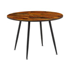 Scandi - Juego de comedor mesa redonda + 4 sillas de terciopelo - Natural