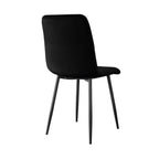 Scandi - Juego de comedor mesa redonda + 4 sillas de terciopelo - Natural