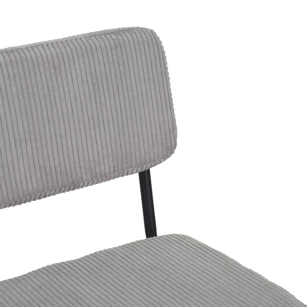 Scandi - Ensemble Repas Table Ronde + 4 Chaises Velours - Naturel