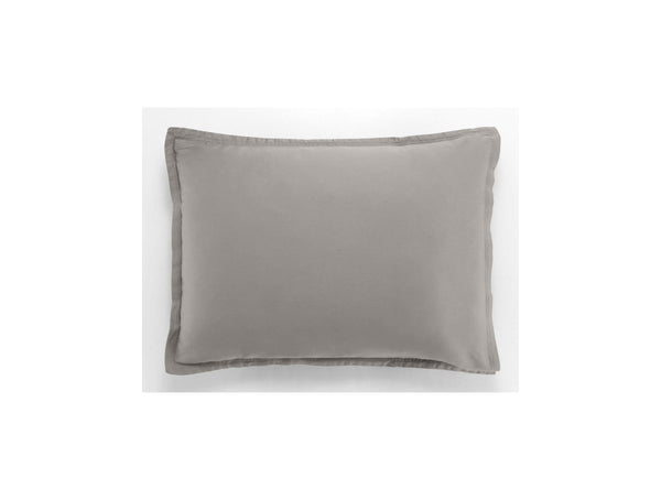 Desir - Federa Per Cuscino - 100% Raso Di Cotone Lavato - Grigio Chiaro