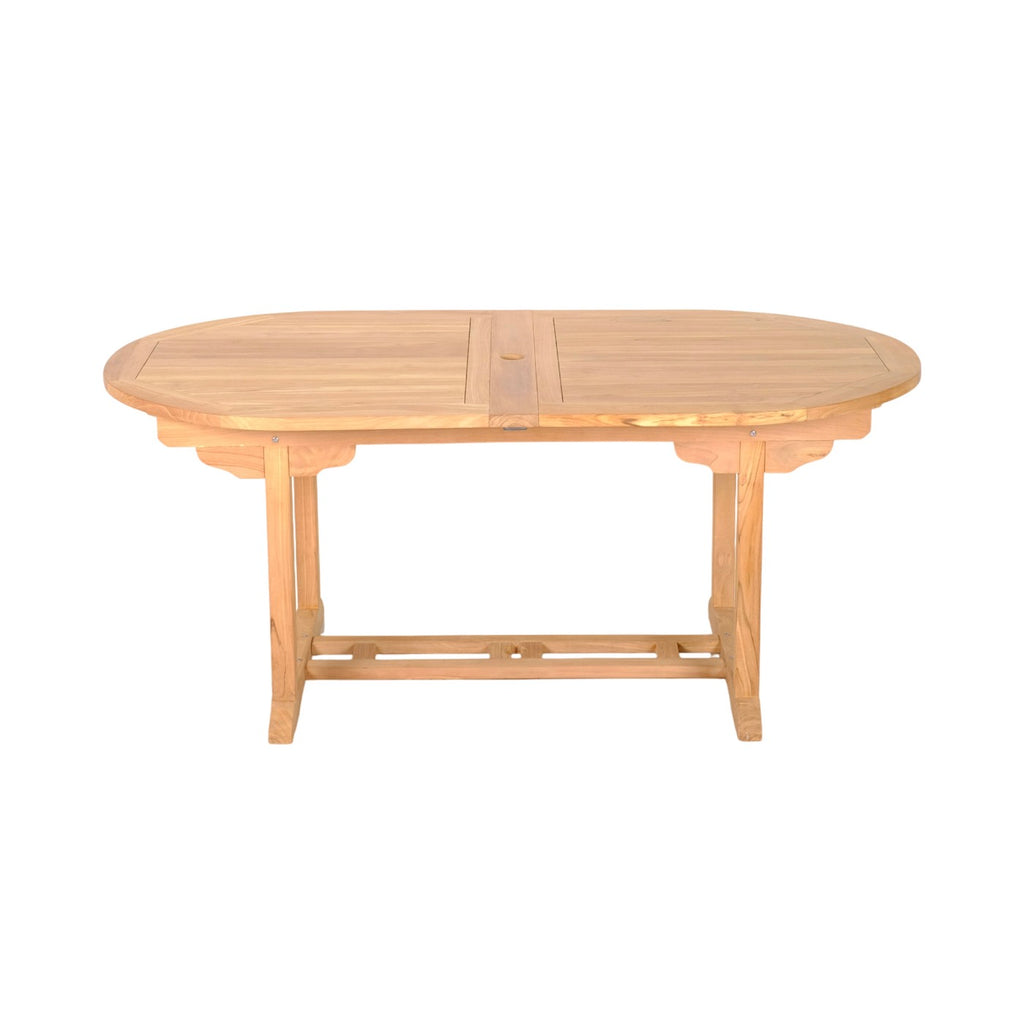 Gardena - Oval Double Extension Table in Teak - Natural