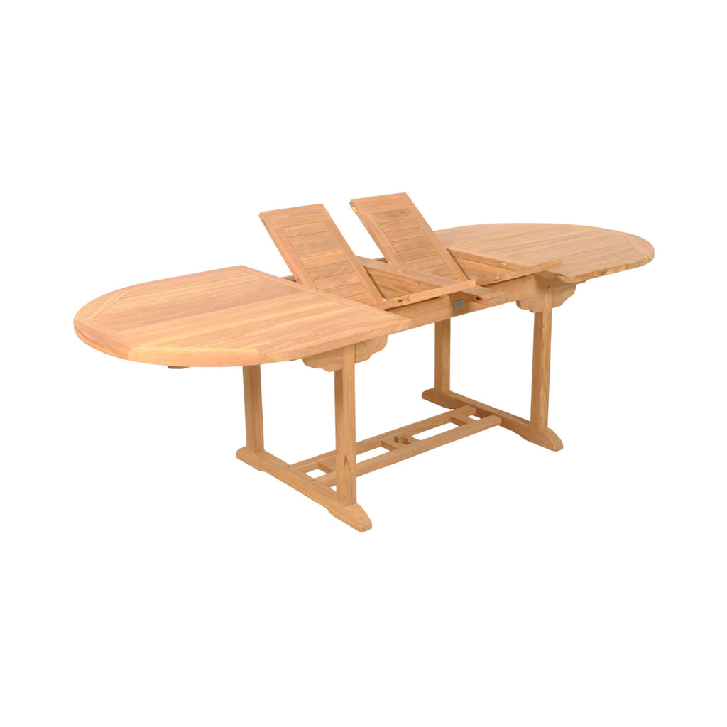 Gardena - Oval Double Extension Table in Teak - Natural