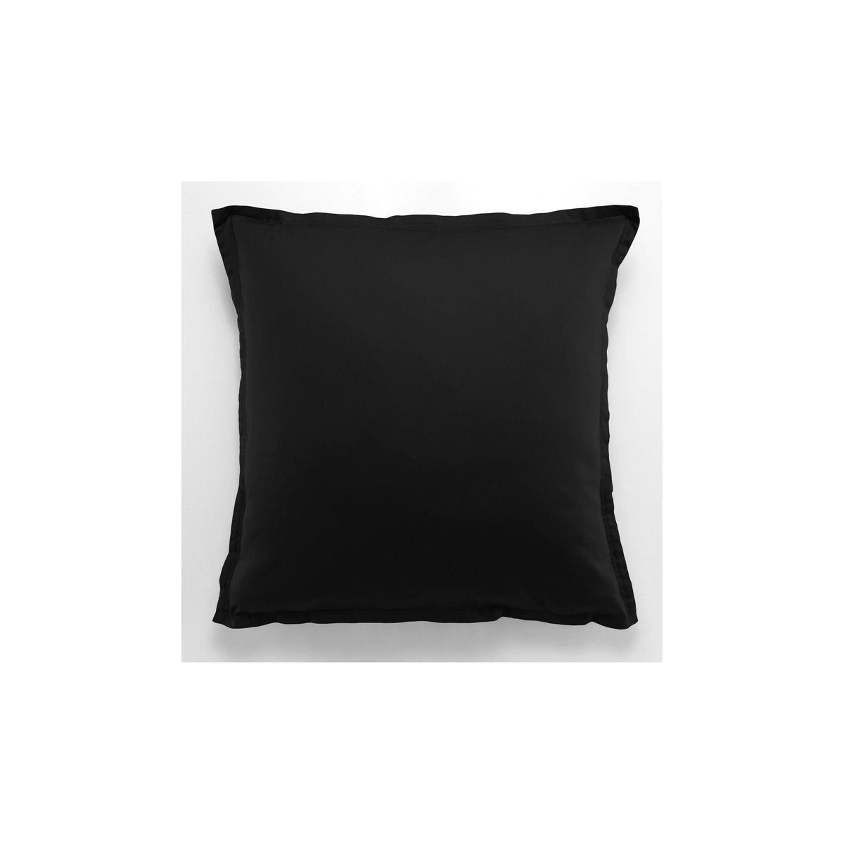 Desir - Federa Per Cuscino - 100% Raso Di Cotone Lavato - Nero