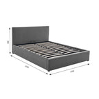 Tinali - Corduroy Storage Bed + Slatted Base - Gray