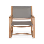 Gardena - Rocking Chair in Textilene and Solid Teak - Gray