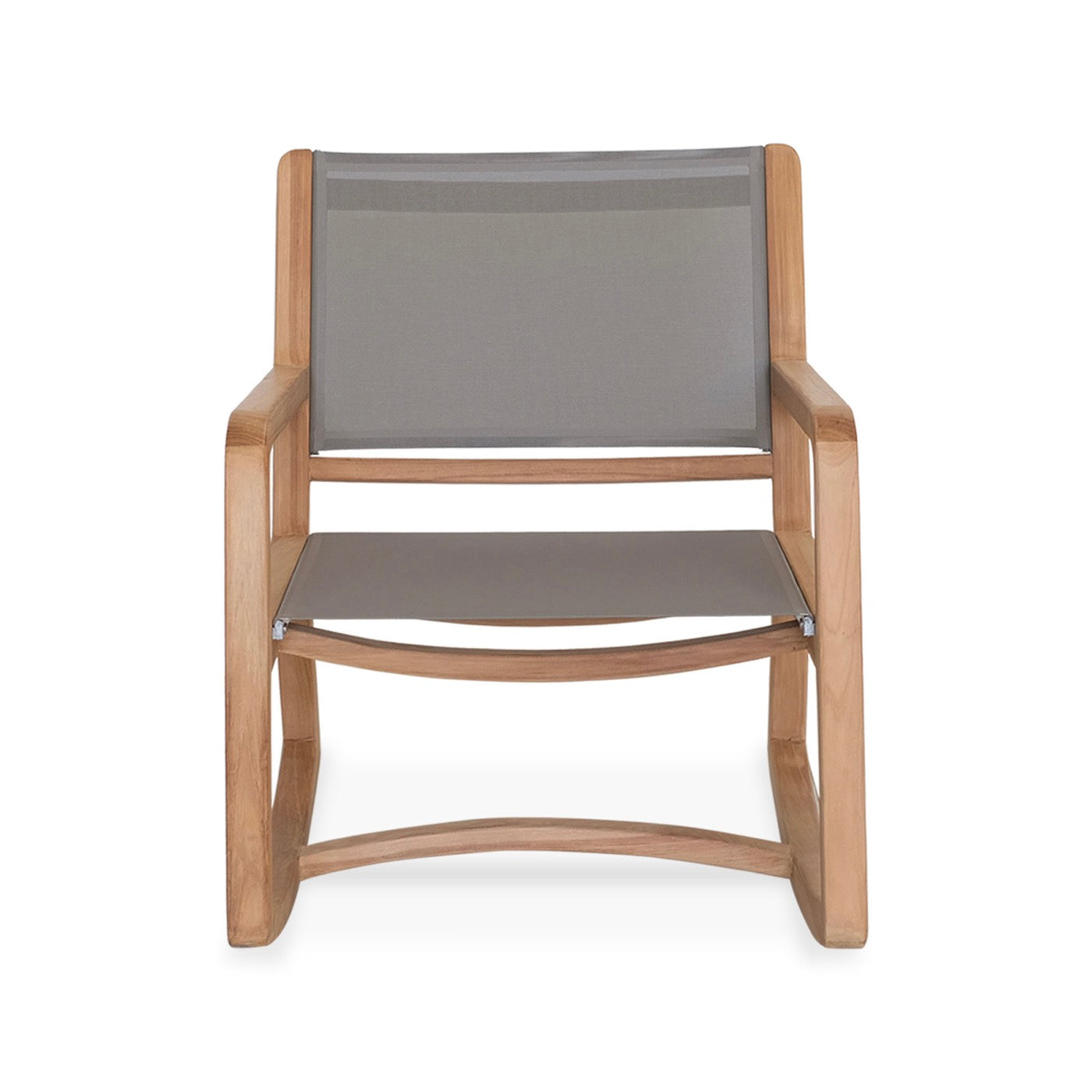 Gardena - Rocking Chair in Textilene and Solid Teak - Gray