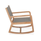 Gardena - Rocking Chair in Textilene and Solid Teak - Gray