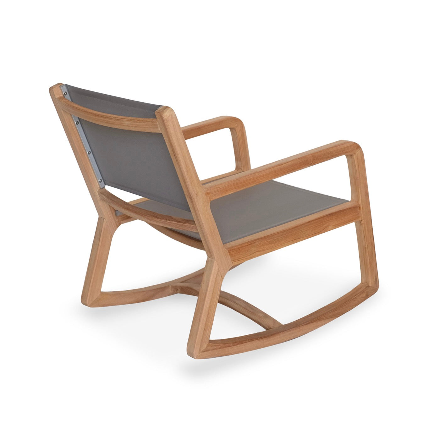 Gardena - Rocking Chair in Textilene and Solid Teak - Gray