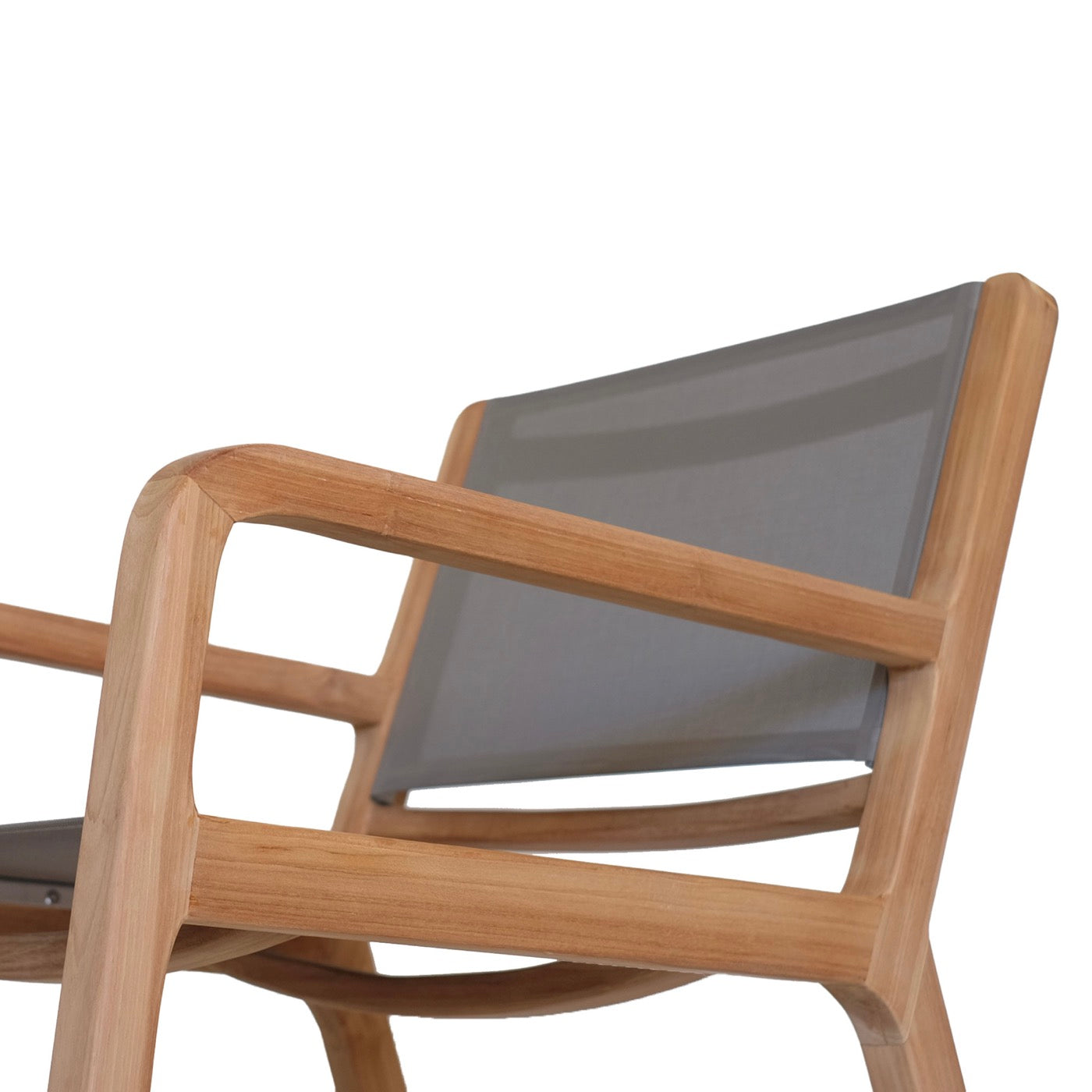 Gardena - Rocking Chair in Textilene and Solid Teak - Gray