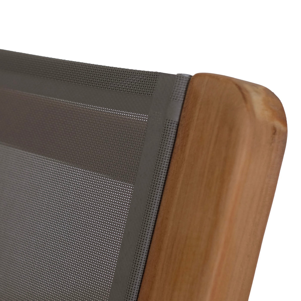 Gardena - Rocking Chair in Textilene and Solid Teak - Gray
