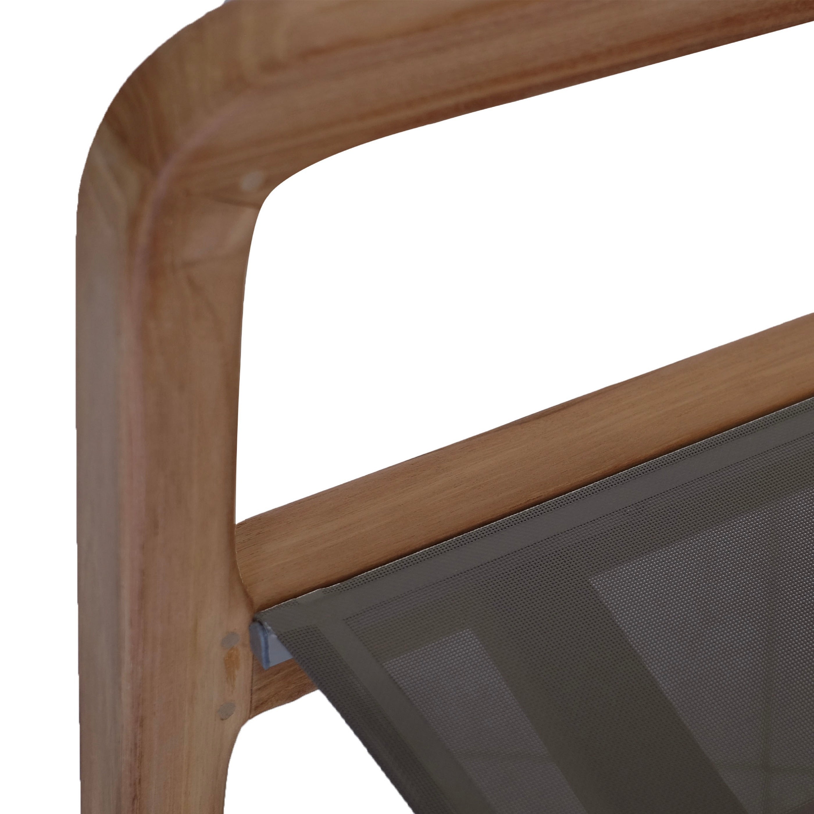 Gardena - Rocking Chair in Textilene and Solid Teak - Gray