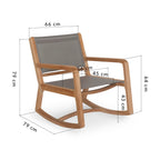 Gardena - Rocking Chair in Textilene and Solid Teak - Gray