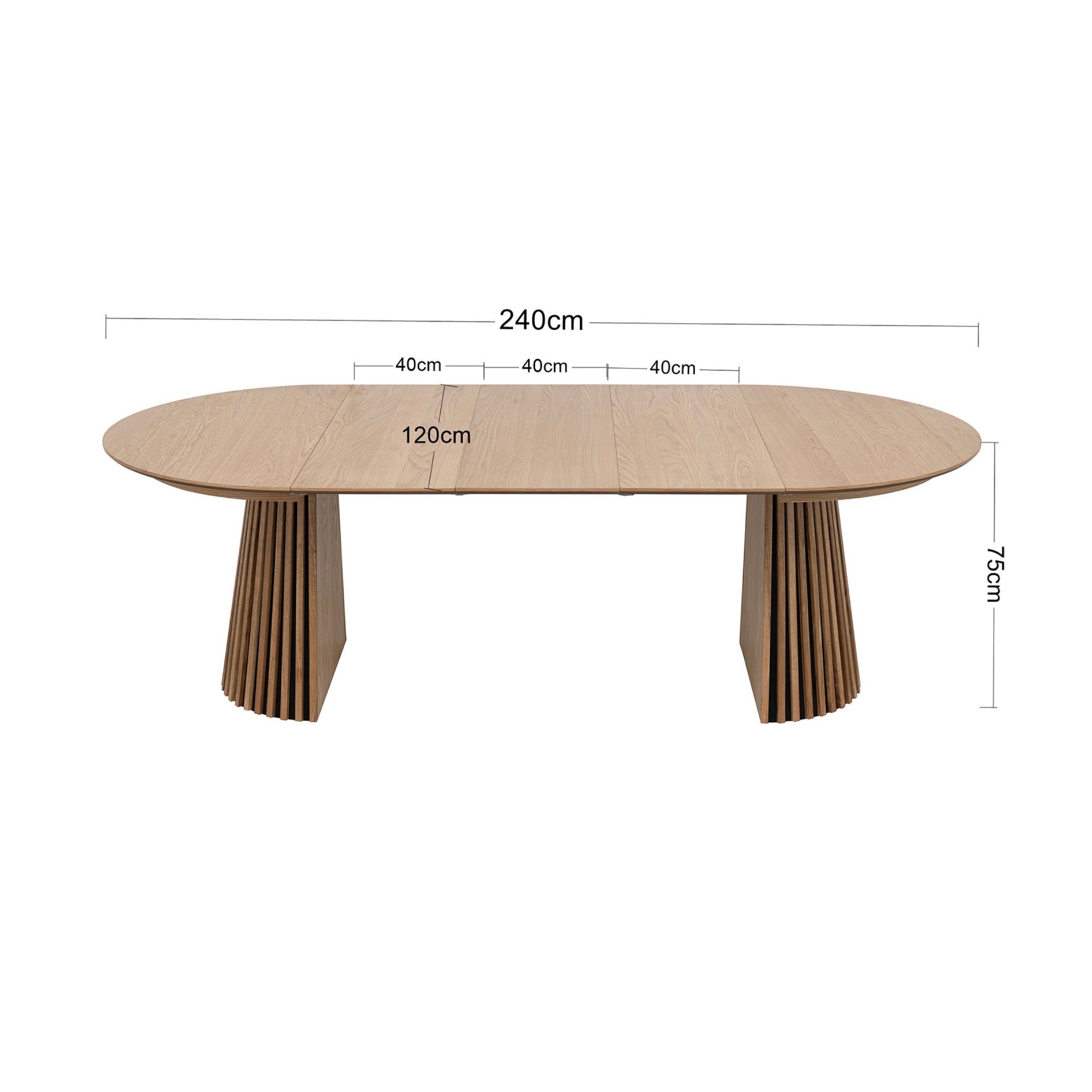 Constance - Table À Manger Ronde Extensible - Chêne