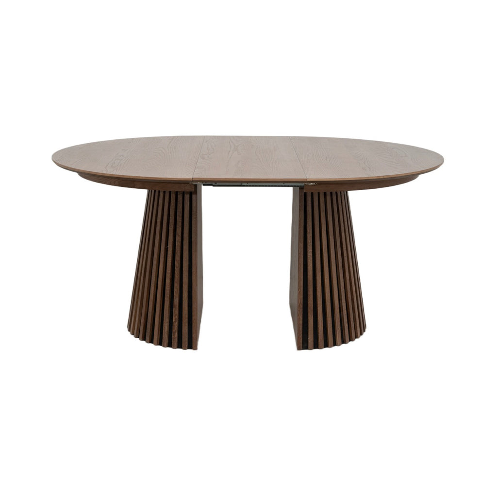 Constance - Table À Manger Ronde Extensible - Chêne Brun