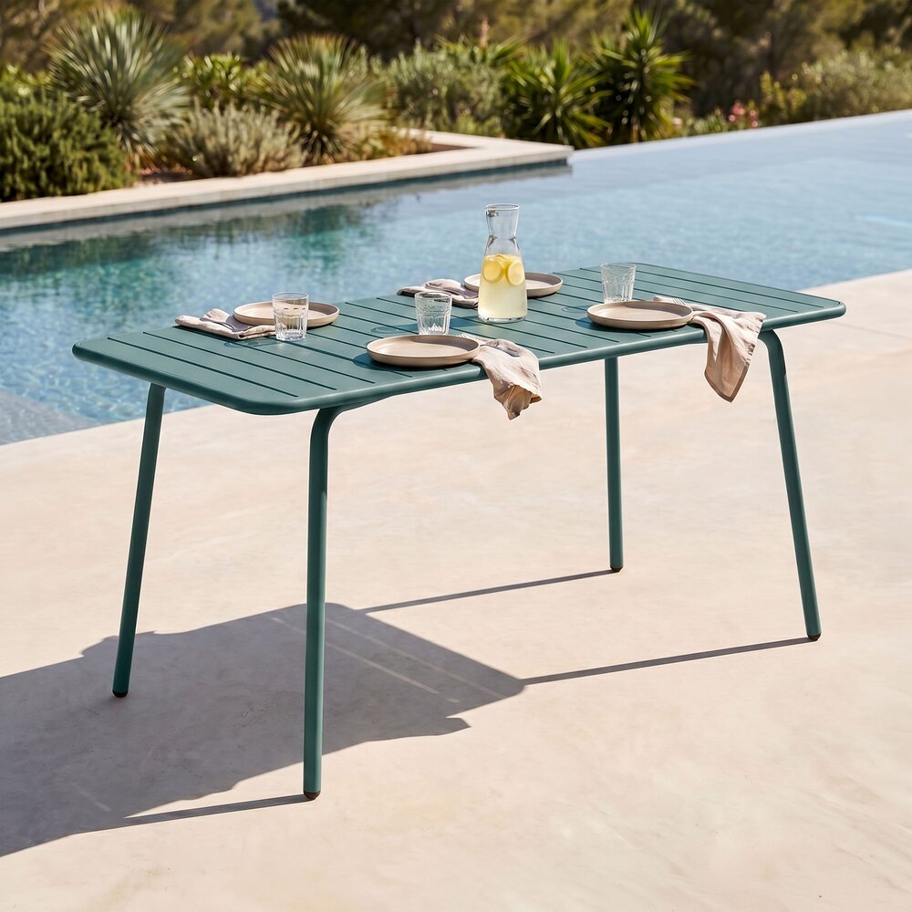 Baca - Table De Jardin En Métal - Vert Sapin