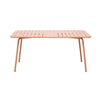 Baca - Conjunto Mesa de Jardín + 4 Sillas Redondas de Metal - Terracota