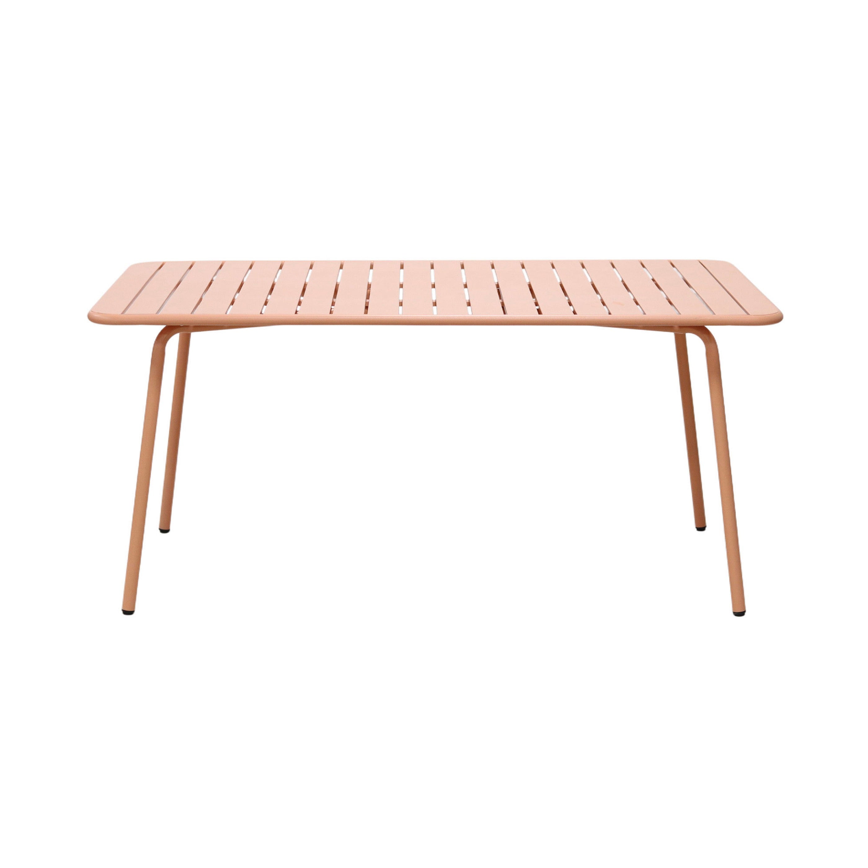 Baca - Conjunto Mesa de Jardín + 4 Sillas Redondas de Metal - Terracota