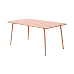 Baca - Conjunto Mesa de Jardín + 4 Sillas Redondas de Metal - Terracota