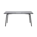 Baca - Garden Table Set + 4 Round Metal Chairs - Gray
