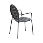Baca - Table + 4 Chairs + 2 Round Metal Armchairs - Gray