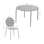 Baca - Conjunto Mesa + 4 Sillas Redondas de Metal - Terracota