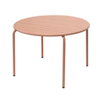 Baca - Conjunto Mesa + 4 Sillas Redondas de Metal - Terracota