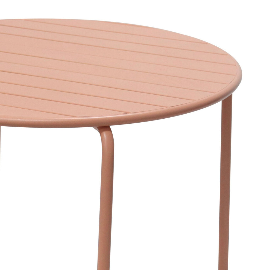 Baca - Conjunto Mesa + 4 Sillas Redondas de Metal - Terracota
