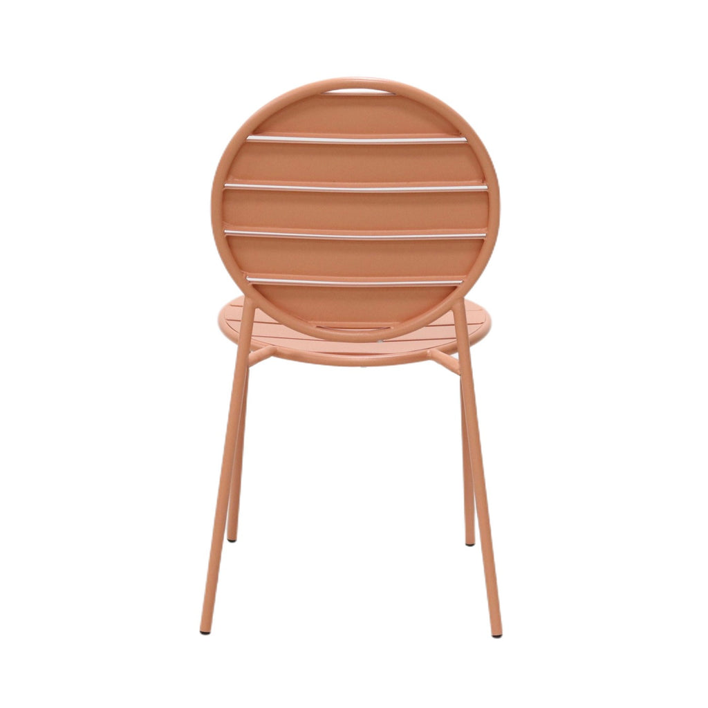 Baca - Conjunto Mesa + 4 Sillas Redondas de Metal - Terracota