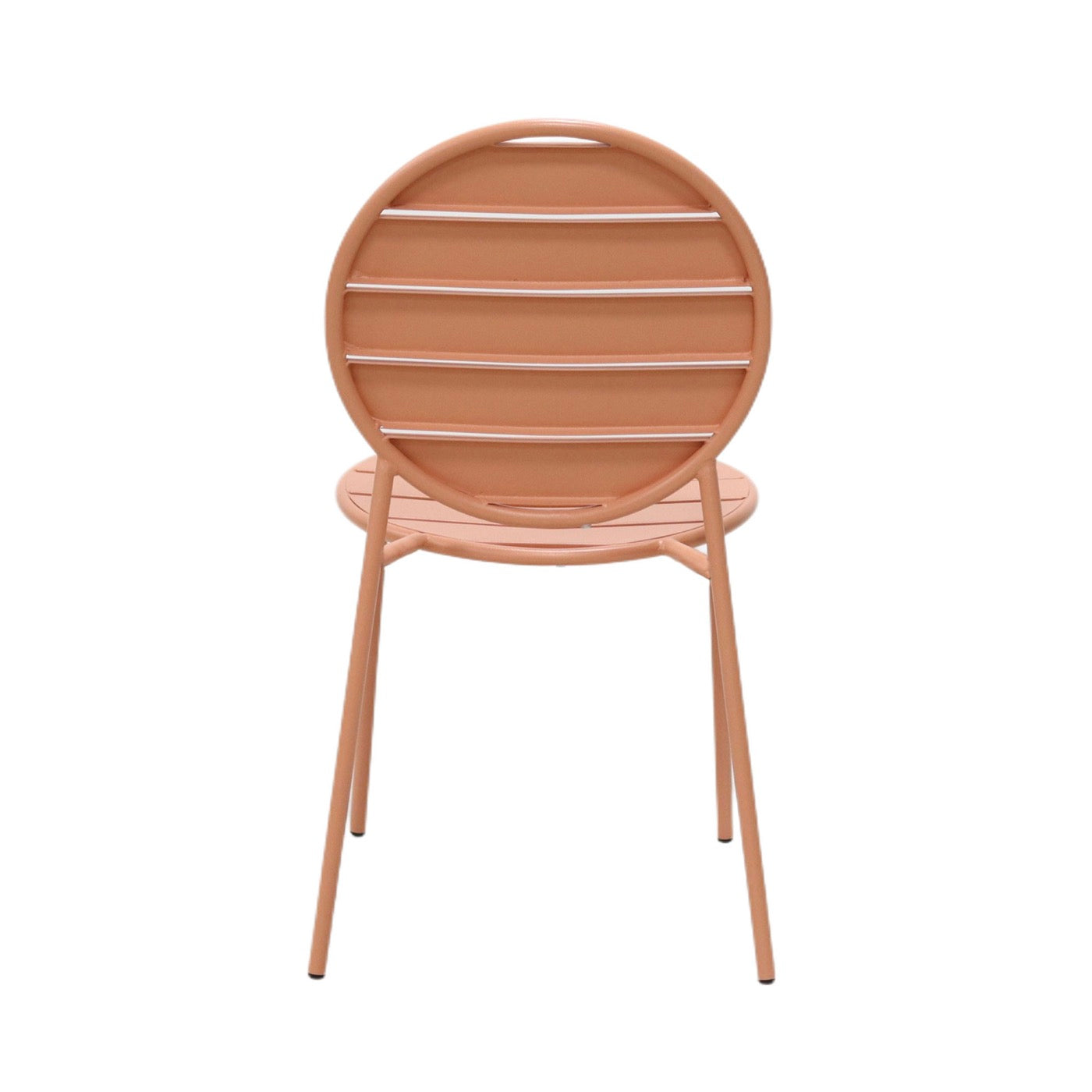 Baca - Conjunto Mesa + 4 Sillas Redondas de Metal - Terracota