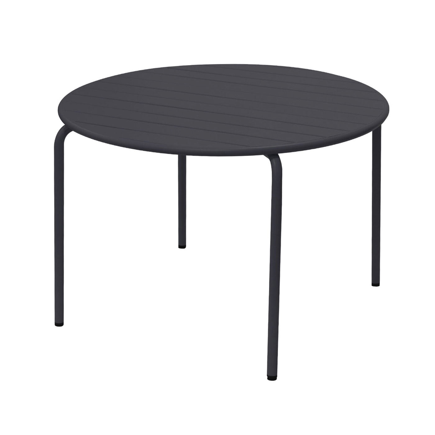 Baca - Conjunto Mesa + 4 Sillas Redondas de Metal - Gris