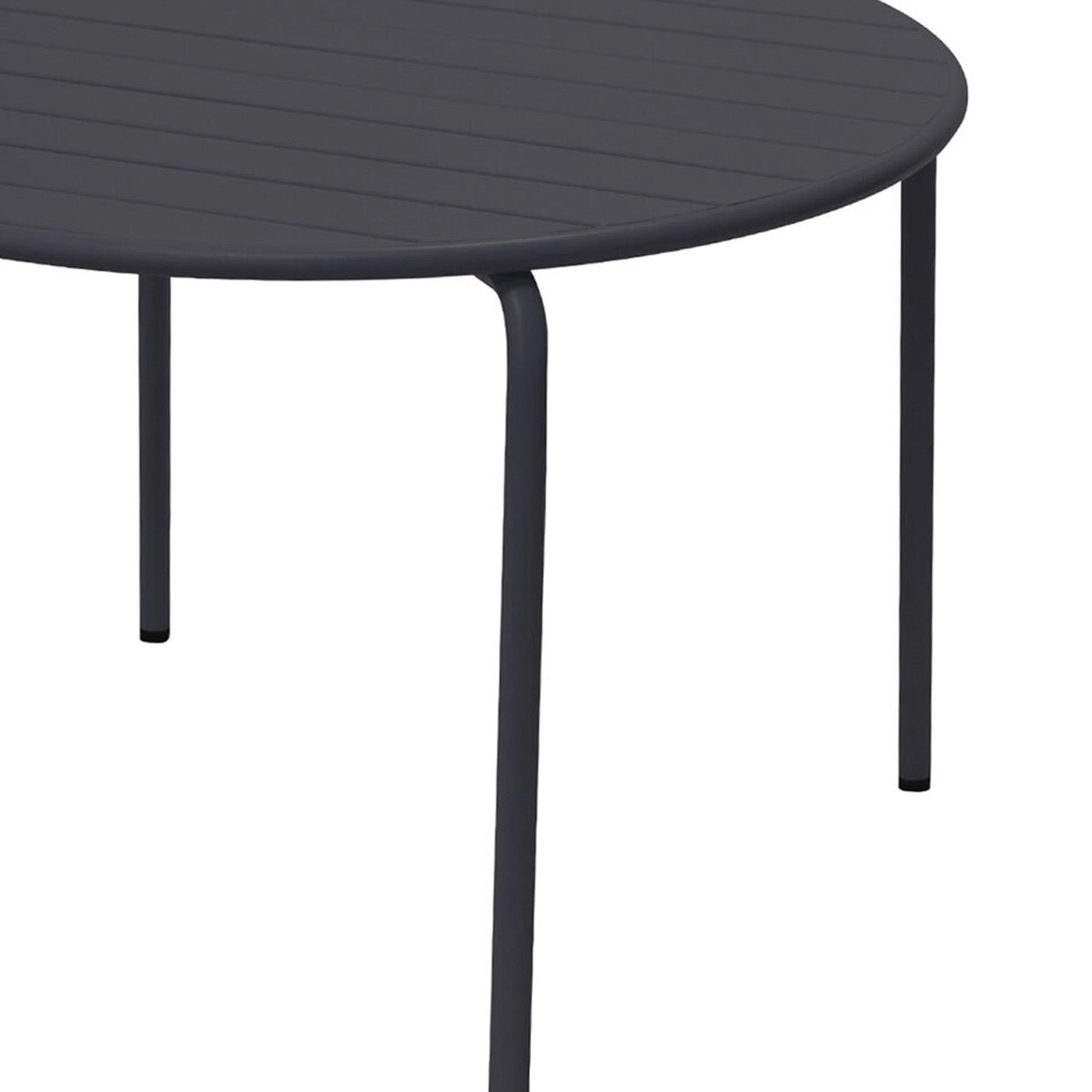 Baca - Conjunto Mesa + 4 Sillas Redondas de Metal - Gris