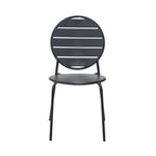 Baca - Conjunto Mesa + 4 Sillas Redondas de Metal - Gris