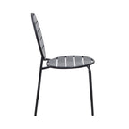 Baca - Conjunto Mesa + 4 Sillas Redondas de Metal - Gris