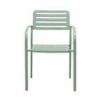 Baca - Table De Jardin + 4 Fauteuils Empilables En Métal - Vert