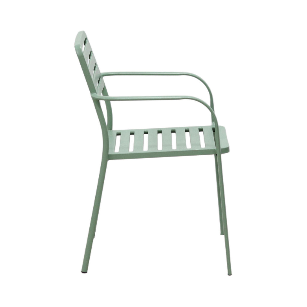 Baca - Table De Jardin + 4 Fauteuils Empilables En Métal - Vert