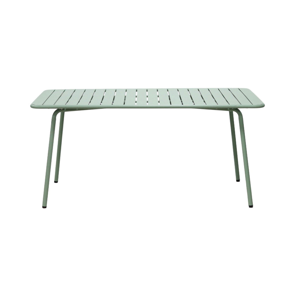 Baca - Garden Table + 6 Stackable Metal Armchairs - Green