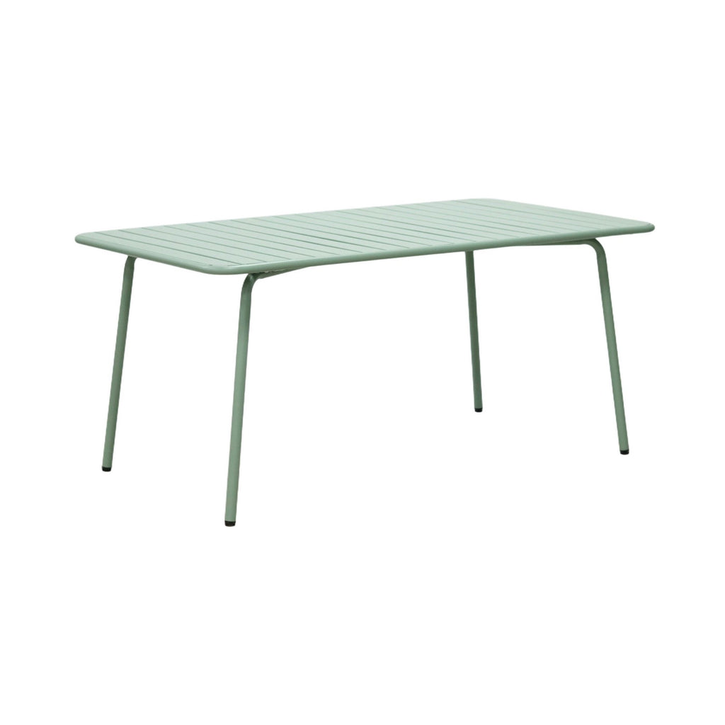 Baca - Garden Table + 6 Stackable Metal Armchairs - Green