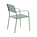 Baca - Garden Table + 6 Stackable Metal Armchairs - Green