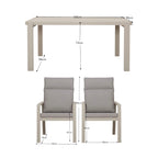 Renalo - Garden Table + 4 Aluminum Dining Armchairs - Taupe