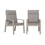 Renalo - Garden Table + 4 Aluminum Dining Armchairs - Taupe