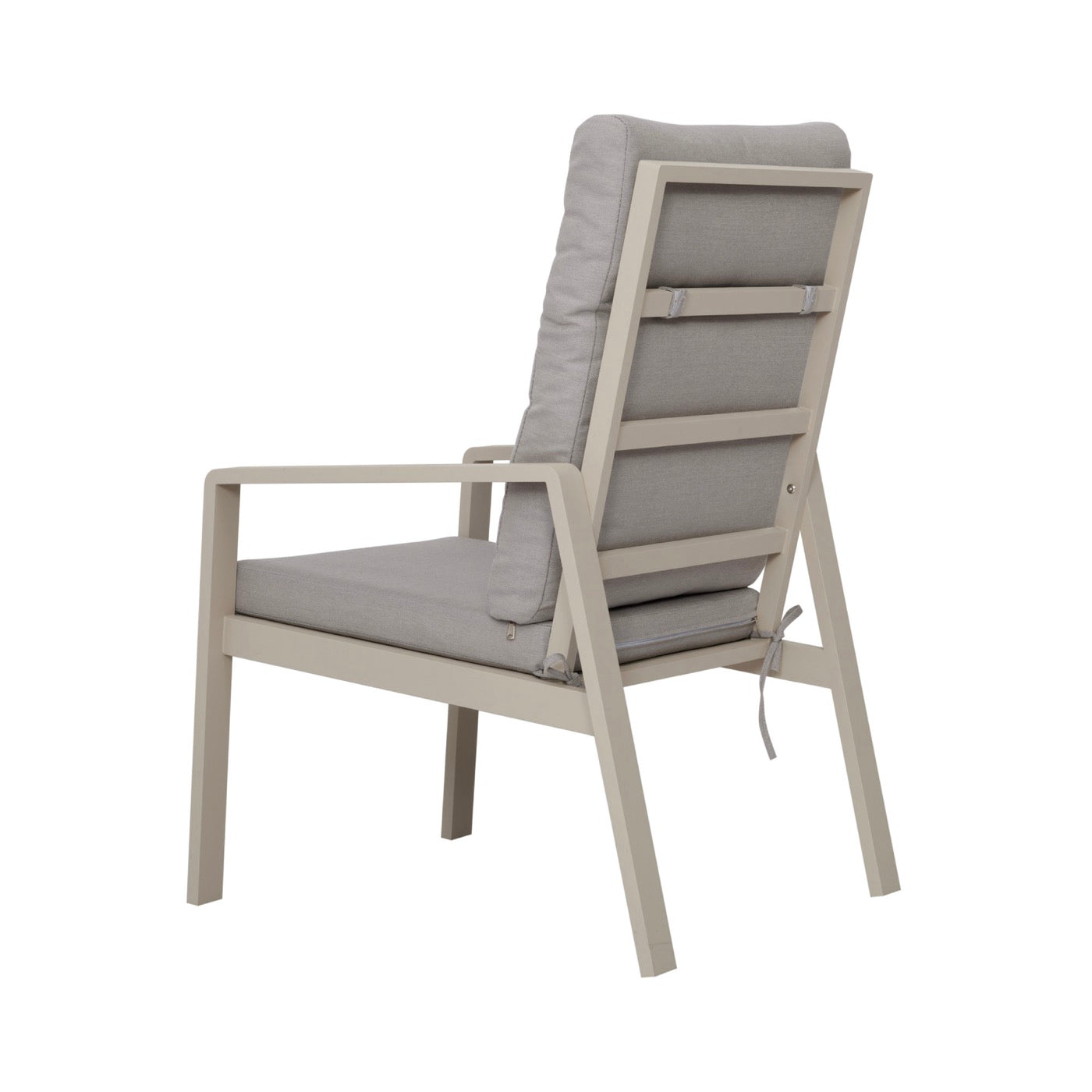 Renalo - Garden Table + 4 Aluminum Dining Armchairs - Taupe