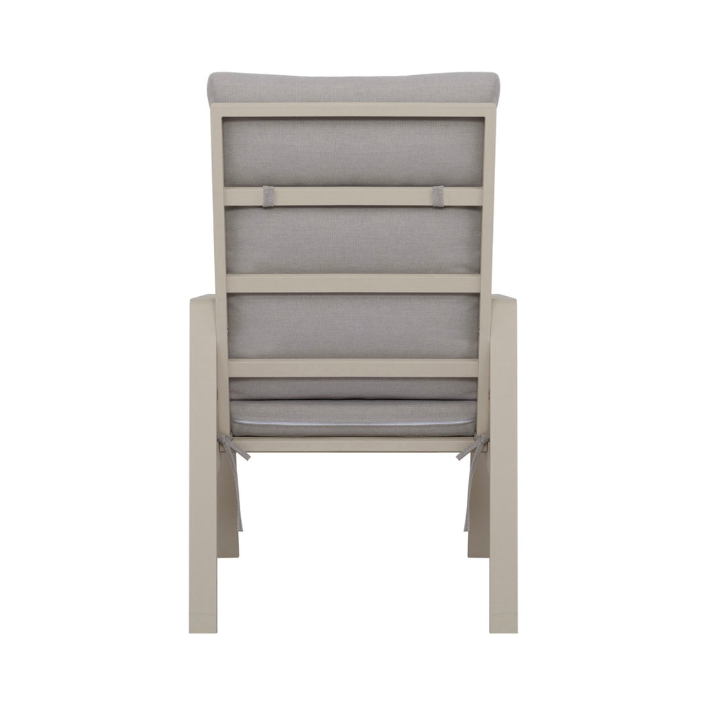 Renalo - Garden Table + 4 Aluminum Dining Armchairs - Taupe