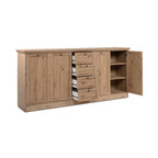 Timby - Aparador 4 Puertas 3 Cajones - Roble