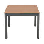 Mimizan - Conjunto Mesa de Jardín Cuadrada + 4 Sillas - Marrón