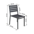 Mimizan - Conjunto Mesa de Jardín Cuadrada + 4 Sillas - Marrón
