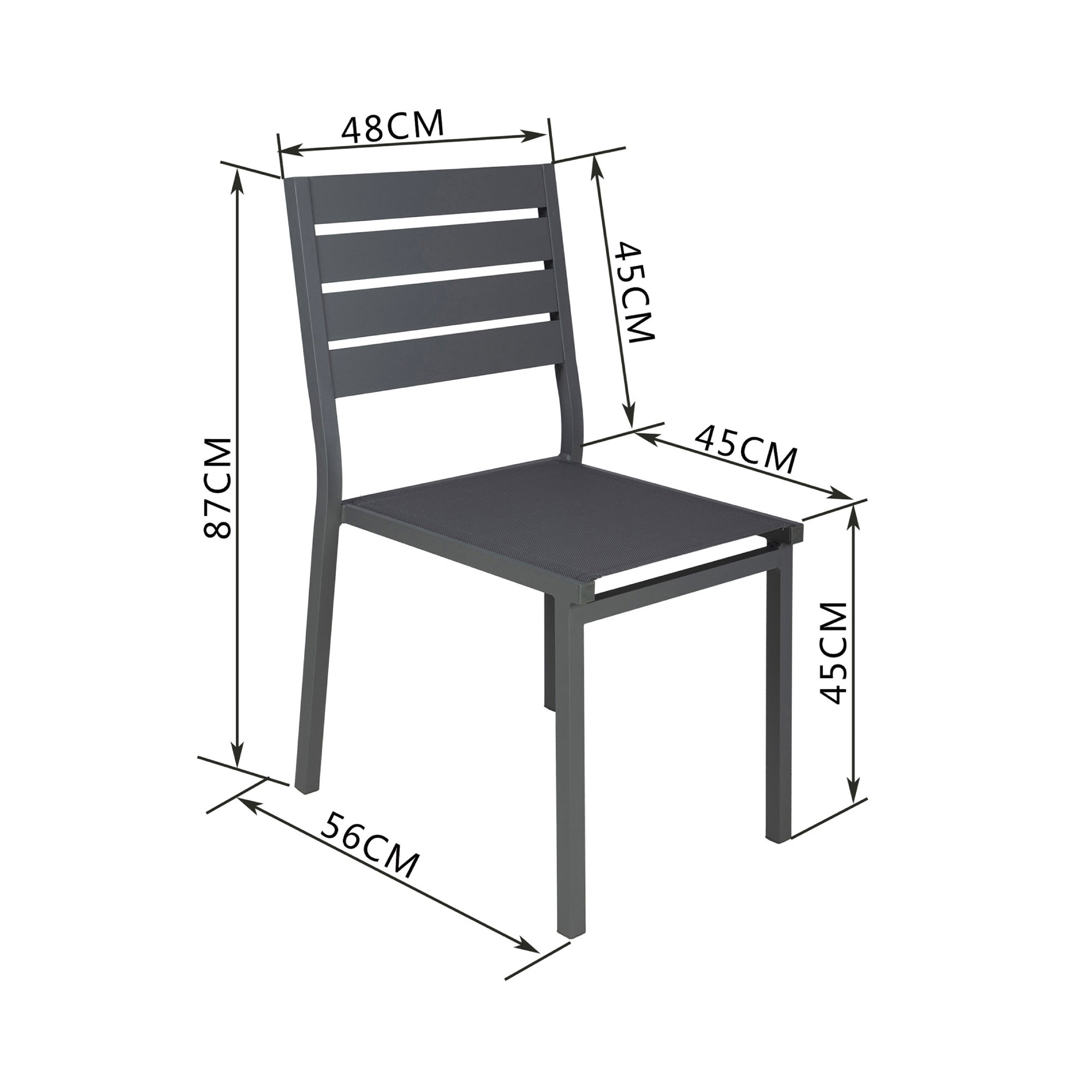 Mimizan - Conjunto Mesa de Jardín Cuadrada + 4 Sillas - Marrón