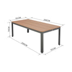 Mimizan - Ensemble Table De Jardin + 6 Chaises - Marron