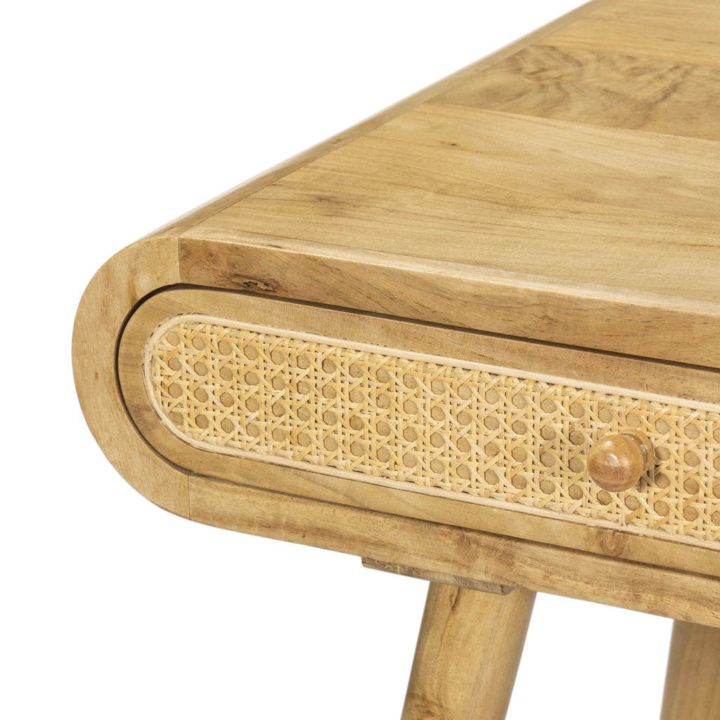 Console En Acacia Et Rotin - Naturel